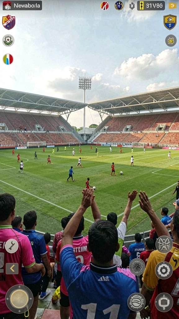 Pemandangan menakjubkan dari dunia yang dijelajahi dalam game.
