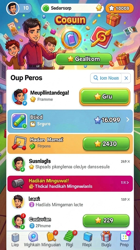 Berbagai mode permainan yang bisa dimainkan secara online.